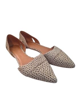Madewell D'Orsay Flats Spotted Pointed Toe Animal Print Leather Size 9